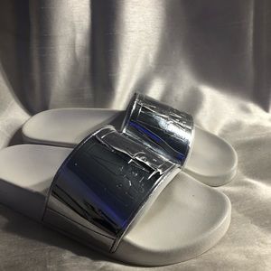 ivy park silver slides size 7